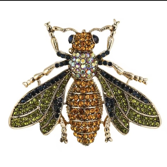 Bee Insect Hazel Crystal Brooch - Picture 4 of 8
